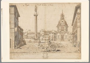 Vista de Roma con la Columna de Trajano y S. Maria di Loreto
Prospetto della Colonna Traiana (título en el objeto) de Lievin Cruyl