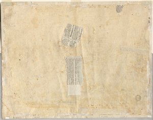 Trazado de una fuente del recto y bocetos de dos caras (verso) de Lievin Cruyl
