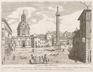 Columna de Trajano del Prospectus Locurum Urbis Romae Insignium, 1666 de Lievin Cruyl