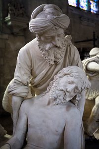 El Entierro y el Desmayo de la Virgen, (detalle) de Ligier Richier