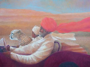 Maharajá, niño y guepardo