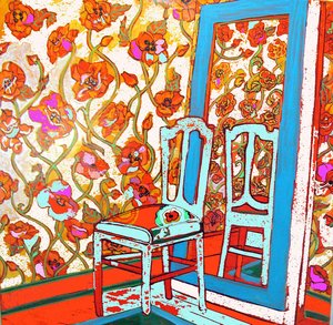 Silla y espejo, 2014 (técnica mixta) de linda arthurs