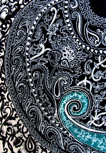 Estudio Paisley, 2016 (Tinta sobre papel de acuarela) de linda arthurs