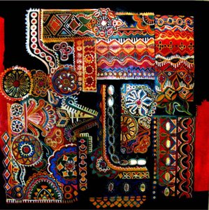 Diseños tribales, 2014 (técnica mixta) de linda arthurs