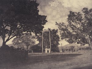 Beekinpully: Columpio de Permaul en Mariammah Covil,diciembre de 1857-enero de 1858 (foto) de Linnaeus Tripe