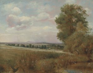 Paisaje en Hampstead con Harrow en la Distancia, c.1849-55 de Lionel Constable