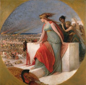 Escena de batalla, c.1890 (óleo sobre lienzo) de Lionel Noel Royer