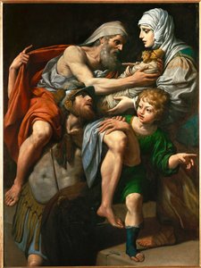Enee et Anchise - Eneas y Anquises. Eneas lleva a su padre Anquises de Troya en llamas ...
