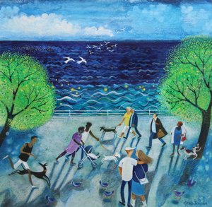 By The Sea, 2021,(acrílicos sobre papel)