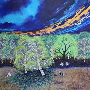 Evening Sky, 2023 (acrílicos sobre lienzo) de Lisa Graa Jensen