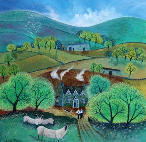 Farmers’ Weekly, 2021;(acrílicos sobre papel) de Lisa Graa Jensen