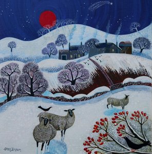 Snowy Times, 2025 (acrílicos sobre lino) de Lisa Graa Jensen