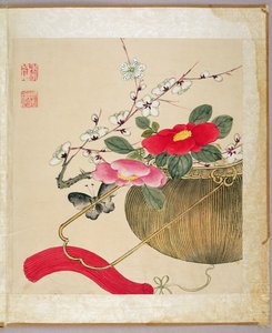 Una de una serie de pinturas de flores e insectos, finales del siglo XIX