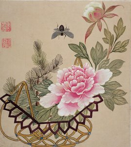Una de una serie de pinturas de flores e insectos