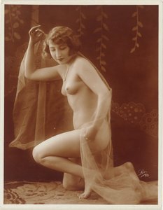 Desnudo femenino con velo de Léo