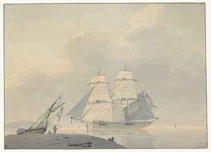 Barco de vela en aguas tranquilas de Lodewijk Gilles Haccou