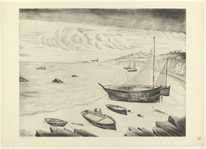 Ocho barcos amarrados en una playa
Les Vaisseux (título original) de Lodewijk Schelfhout (signed by artist)