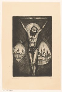Cristo en la cruz Le Christ I (título original del objeto) de Lodewijk Schelfhout (signed by artist)