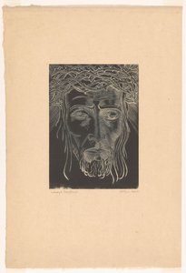 Cristo con corona de espinas de Lodewijk Schelfhout (signed by artist)