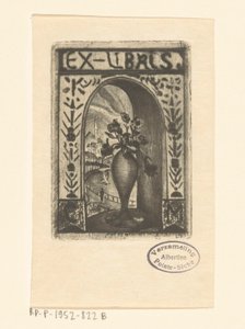 Ex libris de C. van der Meulen de Lodewijk Schelfhout (signed by artist)