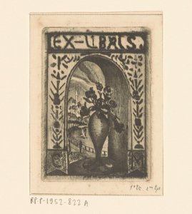 Ex libris de C. van der Meulen de Lodewijk Schelfhout (signed by artist)