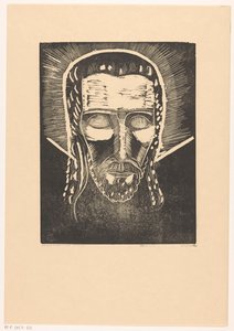 Cabeza de Cristo con aureola de Lodewijk Schelfhout (signed by artist)