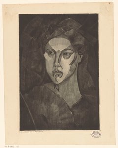 cabeza de mujer Tête de femme I (título original del objeto) de Lodewijk Schelfhout (signed by artist)