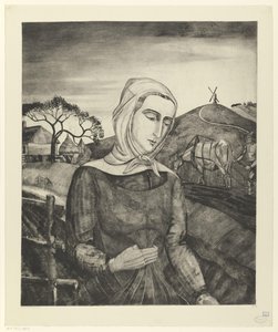 Campesina flamenca en un paisaje de colinas
Jeune fille Flamande (título original)