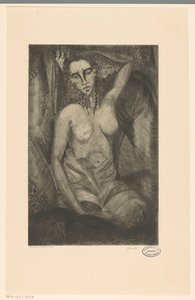 mujer sentada Femme assise (título original) de Lodewijk Schelfhout (signed by artist)