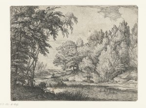 Paisaje con un río sinuoso de Lodewijk de Vadder