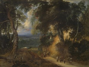 El bosque de Soignes con los vendedores del mercado