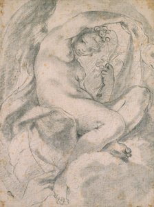Una ninfa posiblemente Flora entre nubes de Lodovico Carracci