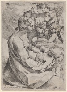 Madonna y el Niño con ángeles