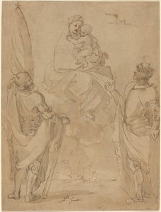 La Virgen y el Niño Apareciendo a los Santos Jorge y Guillermo de Lodovico Carracci