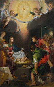 La adoración de los pastores con Santa Catalina de Alejandría, 1599