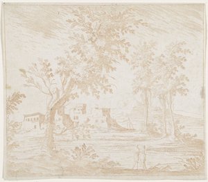 Paisaje con ruina de Lodovico Mattioli (attributed to)