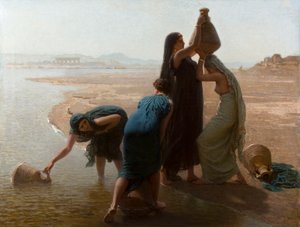 En francés:  Femmes fellahs au bord du Nil
Hebreo: נשים שואבות מים על שפת הנילוס