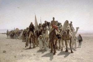 Peregrinos yendo a La Meca