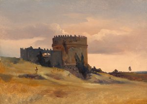 La tumba de Cecilia Metella, c. 1830 de Léon François Antoine Fleury