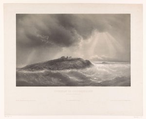 Graf van Francois-René de Chateaubriand Tumba de Chateaubriand (Ilot du Grand Bey, Rade de St. Malo) (título sobre el objeto) de Léon Jean Baptiste Sabatier
