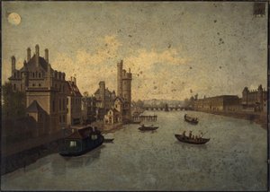 Hôtel de Conti, Tour de Nesle, Louvre, visto desde Pont-Neuf, actuales distritos 1 y 6, hacia 1885 -1895 (pintura)