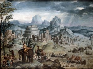 Batalla del lago Trasimeno (óleo sobre lienzo) de Léonard Thiry