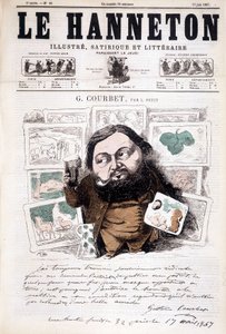 Retrato de Gustave Courbet, pintor francés (1819-1877). En Le hanneton de Léonce Justin Alexandre Petit