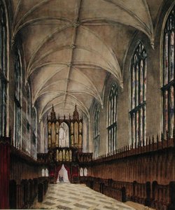 Interior de la capilla del New College después de las alteraciones de finales del siglo XVIII, c.1870 de Loraine Salome Estridge