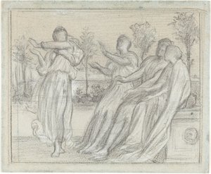 Estudio para "Chica griega bailando" de Lord Leighton Frederic