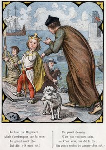 Ilustración de Lorenz Frolich (1820-1908) para la canción popular “El Buen Rey Dagoberto”. Edición J. Hetzel. Alrededor de 1880.