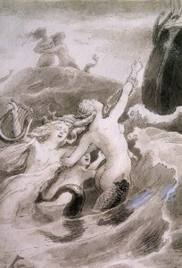 La Sirenita, ilustración de Lorenz Frolich (1820-1908) para el cuento de Hans Christian Andersen (1805-1875) de Lorens Frolich