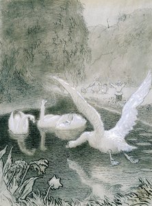 El patito feo, ilustración de Lorenz Frolich (1820-1908) para el cuento de Hans Christian Andersen (1805-1875)