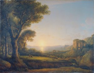 La Bahía de Baiae al atardecer de Lorenz Adolf Schönberger