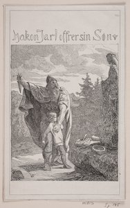 Hakon Jarl sacrifica a su hijo de Lorenz Frølich